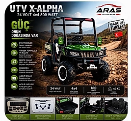 UTV X-ALPHA 24 Volt 800 WATT çift kişilik 1-9 yaş arası